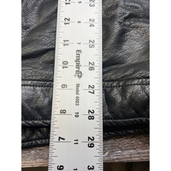 Levis Men XL Black Faux Leather Jacket Sherpa Fleece Lined Full Zip Biker Racer - Picture 6 of 6